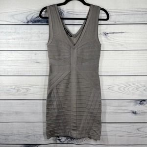 Bebe Addiction Frost Grey BodyCon Dress Size Medium